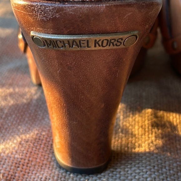 Michael Kors, brown slides, wooden retro vintage Y2K Rare Size 7 - Picture 6 of 16